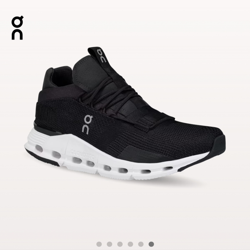 On CloudNova Men's Black Running Shoes
